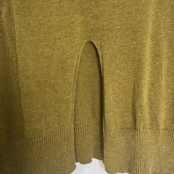 Zara - Olive Green Split Back Tie At Neck Long Sleeve Lightweight Sweater Small - Picture 10 of 11
